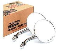 1 coppia di specchietti retrovisori rotondi da 4"/10 cm cromati con omologazione E, per Harley-Davidson®
