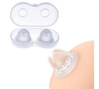 1 coppia di succhiatori di capezzoli per la pressione, giocattoli del capezzolo per le donne, correttore del capezzolo in silicone morbido (White)