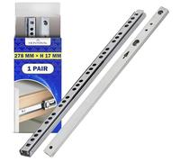 1 Coppia Guide per Cassetti con Cuscinetti a Sfera 278 mm x H 17 mm - Telescopiche Guide Cassetti Scorrevoli Hanno Un'estensione Parziale di 202 mm - Garanzia di 10 Anni - MONTERAL