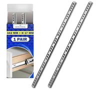 1 Coppia Guide per Cassetti con Cuscinetti a Sfera 342 mm x H 17 mm - Telescopiche Guide Cassetti Scorrevoli Hanno Un'estensione Parziale di 237 mm - Garanzia di 10 Anni - MONTERAL