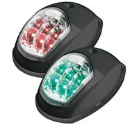 1 COPPIA LUCI LED di Via Evoled in ABS nero (Blister) rosso + verde