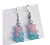 1 Coppia Moda Bella Caramella Colore Cartoon Orsetti Gommati Resina Dangle Orecchini Piccolo Animale Dangler Orecchino Bullone, Taglia unica, come descritto