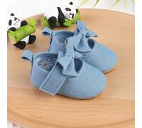 1 Coppia Scarpe da principessa piatte con design a fiocco a strappo per bambine, scarpe per camminare per bambini piccoli, adatte per primavera, estate e autunno EUR15,EUR16,EUR18,EUR19,EUR17Colore un