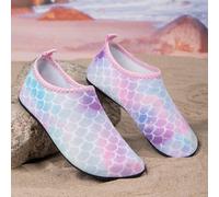 1 Coppia Scarpe da spiaggia per bambini antiscivolo alla moda per lo sport all'aria aperta, confortevoli e traspiranti, decorate con fantasie di dinosauro, unicorno e yoga, per ragazzi e ragazze EUR34