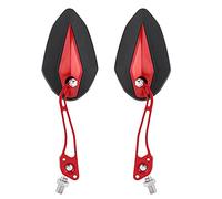 1 Coppia Specchietti retrovisori laterali moto universali, manubrio in alluminio regolabile specchietti retrovisori laterali moto 10mm 8mm(Red)