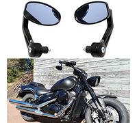 1 coppia Specchietti retrovisori moto nero Universali 7/8 22mm manubrio bar laterali specchio per scooter