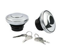 1 Coppia Tappo Serbatoio Richiudibile Con Coperchio,Cromo,per Harley - Davidson