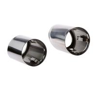 1 Coppia Terminale Scarico Auto Sostituzione Cromato 76mm