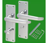 1 Coppia Vittoriano Cromato Serratura Set Bagno, Camera da Letto Maniglia