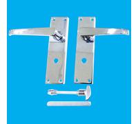 1 Coppia Vittoriano Cromato Serratura Set Bagno, Camera da Letto Maniglia