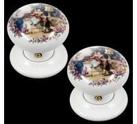 1 Coppia White Porcelain Pomello Porta a Incasso Set Design Love Scene