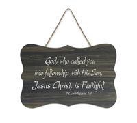 1 Corinthians 1:9 God Who Called You Into Fellowship with His Son Jesus Christ Is Faithful Farmhouse Cartello in legno con scritta in lingua inglese "Dio che ti ha chiamato in comunione con suo figlio