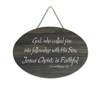 1 Corinthians 1:9 God Who Called You Into Fellowship with His Son Jesus Christ Is Faithful Placca da parete in legno rustica da parete in legno Poster artigianale decorazione per la casa nuova 15,2 x