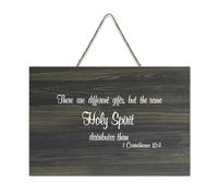 1 Corinthians 12:4 There Are Different Gifts, But The Same Holy Spirit Distributes Them Cartello rustico in legno decorativo da appendere cartello decorativo da parete per soggiorno, camera da letto