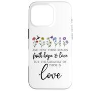 1 Corinthians 13:13 Bible Verse Christian Faith Hope Love Custodia per iPhone 16 Pro