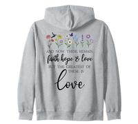 1 Corinthians 13:13 Bible Verse Christian Faith Hope Love Felpa con Cappuccio