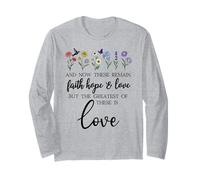 1 Corinthians 13:13 Bible Verse Christian Faith Hope Love Maglia a Manica