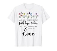 1 Corinthians 13:13 Bible Verse Christian Faith Hope Love Maglietta