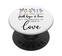 1 Corinthians 13:13 Bible Verse Christian Faith Hope Love PopSockets PopGrip Adesivo
