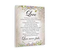 1 Corinthians 13 4-8 Wall Art Love is Patient Love is Kind Christian Canvas Print Bible Verse Scripture Art for Home and Office Decor(Unframed,12X18inch(30X45cm))