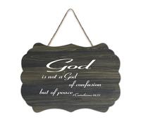 1 Corinthians 14:33 God Is Not A God of Confusion But of Peace Cartello rustico in legno decorativo da appendere cartello da parete per soggiorno, camera da letto, porta, finestra, regali di