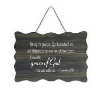 1 Corinthians 15:10 But by The Grace of God I Am What I Am And His Grace to Me Was Not Without Effec Cartello in legno con scritta in lingua inglese "But by the Grace of God I Am What I Am And His