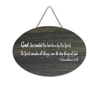 1 Corinthians 2:10 God has Revealed His Love to Us by His Spirit The Spirit Searches All Things Farmhouse cartello in legno con scritta in inglese "Dio ha rivelato il suo amore a noi con il suo