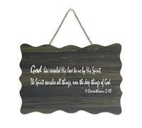 1 Corinthians 2:10 God has Revealed His Love to Us by His Spirit The Spirit Searches All Things Targa da parete in legno rustica da parete in legno Poster artigianale decorazione per la casa 15,2 x