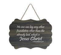 1 Corinthians 3:11 No One Can Lay Any Other Foundation Other Than The One Already Laid which is Jesu Wood Sign 6x10 Wall Art Rustic Hanging Placche in legno cartelli per porta d'ingresso soggiorno