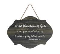 1 Corinthians 4:20 Wall Art For The Kingdom of God Is Not Just A Lot of Talk It Is Living by God's Hanging Wall Placca Cartello in legno rustico da parete cartelli artistici in legno poster
