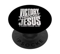 1 Corinzi 15 57 Vittoria attraverso Gesù Cristo Versetto della Bibbia PopSockets PopGrip Adesivo