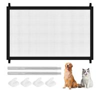 1 corrimano per scale senza fori,protezione per scale per cani, 110 x 72 cm, corrimano per scale senza fori, recinzione retrattile,adatto per la sicurezza di piccoli animali e rete antinfortunistica.