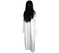 1 Costume Halloween Spaventoso Costume da Sposa Fantasma Vestito Bianco Zombie (Bianchi e Parrucca)