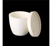 1 crogiolo in allumina e corindone con coperchio - Crogiolo for analisi di laboratorio da 3 ml a 100 ml for fusione e test di campioni(25ml)
