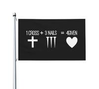 1 Cross 3 Nails 4 Given Christianity Cross Flag Con 2 Occhielli Bandiere Durevole Bandiera Per Interno Cortile Casa 90X150Cm