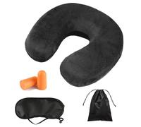 1 cuscino cervicale da viaggio in memory foam con maschera per gli occhi, tappi per le orecchie, borsa portaoggetti, cuscino semicerchio, cuscino per seduta, cuscino per pisolino, adatto per