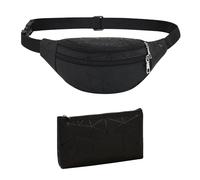 1 custodia da cintura con 1 mini portafogli, borsa a tracolla in pelle PU, per sport all'aria aperta, borsa impermeabile unisex, adatta per pendolarismo, shopping, viaggi, sport (nero), Nero ,