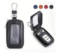 1 Custodia in pelle sintetica premium universale per chiavi dell'auto - Elegante portachiavi resistente all'acqua e antigraffio - Disponibile in quattro colori: borgogna, nero, blu e marrone - Portach