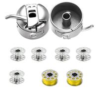 1 custodia per bobine e 5 bobine in metallo, si adatta a più macchine da cucire domestiche per macchina da cucire, compatibile con Brother, Janome, Singer, Bernina, Toyota (6 pezzi)