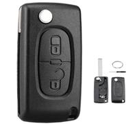 1 custodia per chiave CE0536 HU83 per Citroen C2 C3 C4 C5 C6 C8 Picasso Xsara per Peugeot 206 207 307 307S 308 407 408 607 - custodia di ricambio telecomando a 2 pulsanti con supporto della batteria