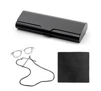 1 custodia per occhiali, 1 panno per occhiali, 1 corda per occhiali, custodia protettiva per occhiali, custodia per occhiali in alluminio, custodia per occhiali ultrasottile e leggera (nera)