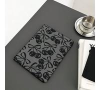 1 Custodia per tablet grigia con motivo a ciliegie e fiocco, semplice e protettiva, stile flip, elegante e dolce, stile cool, custodia per tablet con porta penna compatibile con iPad 10.9/10.2/ Air 5a