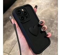 1 Custodia per telefono alla moda a forma di cuore nero, compatibile con iPhone 12/13 Pro Max, Honor X7, Galaxy A56 5G, Infinix Smart 8, Infinix Hot 40i, Spark 20, Spark 20C, Spark Go 2024, Redmi Note