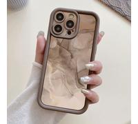 1 Custodia per telefono con motivo a marmo e design con microfori per protezione della fotocamera e assorbimento degli urti, colore marrone caffè, compatibile con 11 Pro Max/12 Pro Max/13 Pro Max/14 P