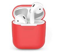 1 custodia protettiva in silicone TPU per auricolari wireless Bluetooth per Airpods Apple (rosso)