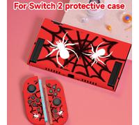 1 Custodia protettiva per console compatibile con Spider Web & Spider Graphics, per Switch 2/Switch NS/Switch OLED, accessorio per console di nuova generazione 2025, stile dark, guscio in TPU morbido,