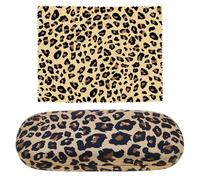 1 custodia protettiva per occhiali con stampa leopardata, custodia rigida per occhiali, custodia protettiva per occhiali, custodia per occhiali alla moda con panno per la pulizia
