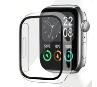 1 Custodia protettiva unisex con pellicola in vetro temperato compatibile con Apple Watch di dimensioni 38mm, 40mm, 41mm, 42mm, 44mm, 45mm, 49mm, 10(42mm), 10(46mm), con pellicola protettiva dello sch