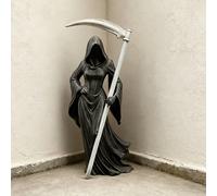 1 Decorativa Statuetta Femminile Della Morte Nera Con Falce, Decorazione Da Scrivania, Statua Artistica Con Mantello E Falce (Scultura), Decorazione Dall'Atmosfera Oscura E Misteriosa, Decorazione Di 