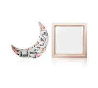 1 decorazione lunare con 1 scatola per display, decorazione a mezzaluna trasparente, blocco acrilico a forma di luna, opera d'arte lunare, compleanno speciale mamma